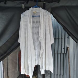 Faded Glory White Open-Front Cardigan Sweater